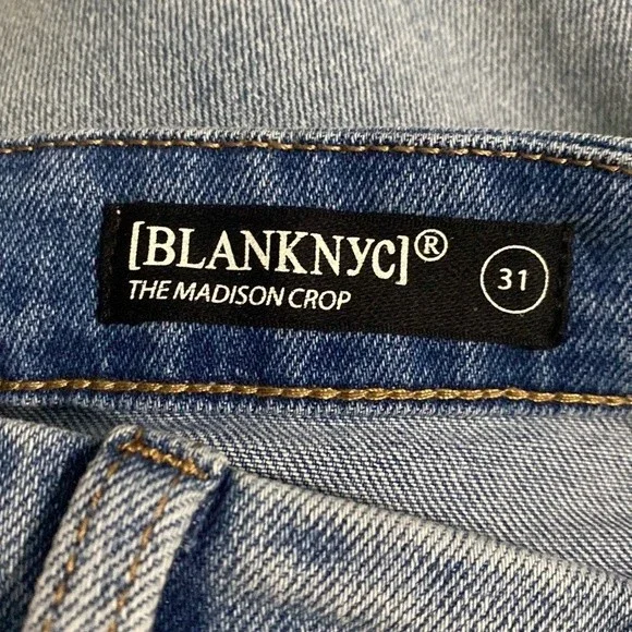🟣 SALE Blank NYC The Madison High Rise Crop Jeans Size 31 - Picture 5 of 7